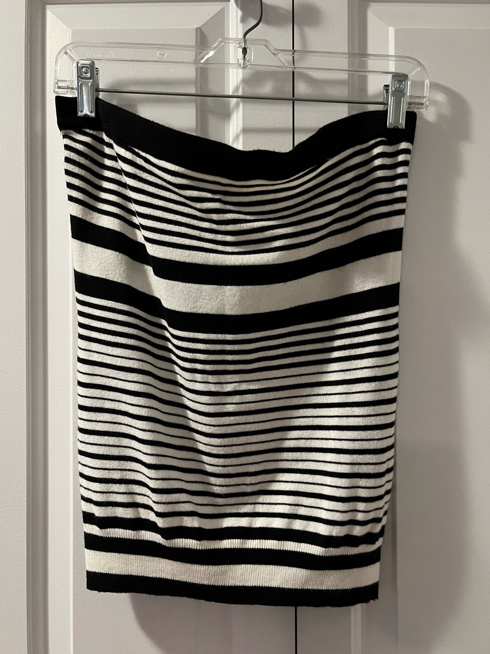 White House Black Market Black & White Striped Tube Top NWT